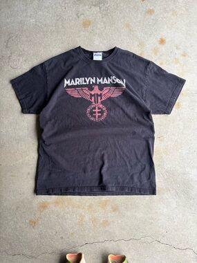 2015 Marilyn Manson Boxy Faded Black Tour Shirt